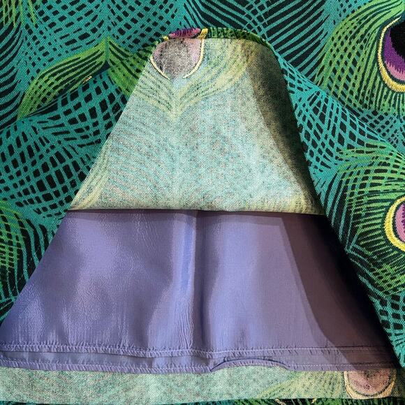Sevier Skirts Custom Designed  Peacock A-Line Skirt Size 27” Waist Fully Lined - Picture 7 of 9